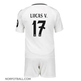 Billige Fotballdrakt Real Madrid Lucas Vazquez #17 Replika Hjemmedraktsett Barn 2024-25 Kortermet (med bukser)